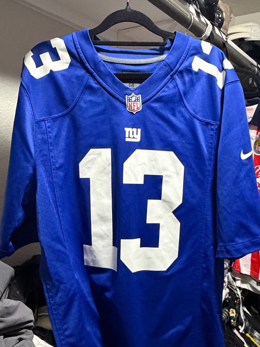 Nike Blue NY Giants Football Jersey with White #13